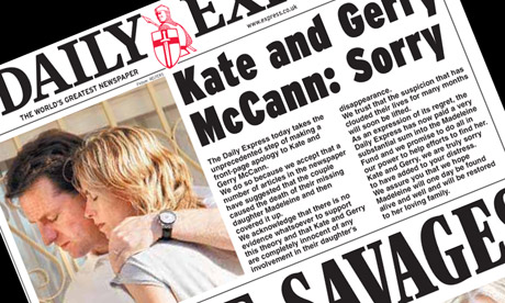 Daily Express Madeleine McCann cover