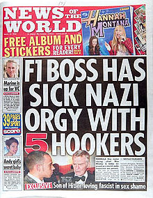 News of the World Max Mosley cover