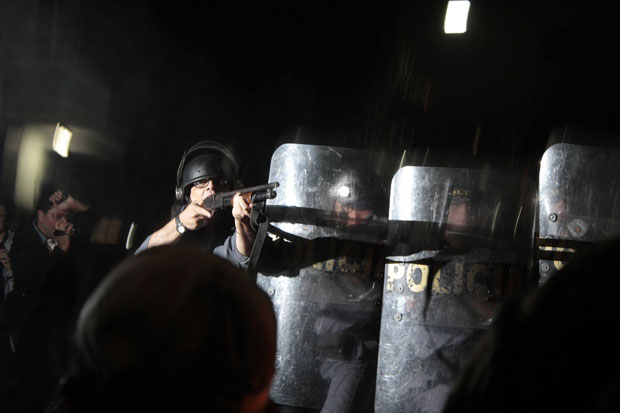 Police have used rubber bullets and pepper spray to disperse Brazilian protesters (Photo: Jimmy Trindade via Facebook)