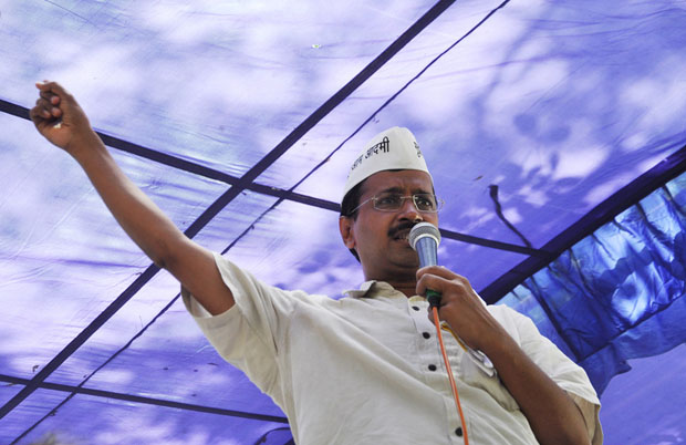 Arvind Kerjiwal, leader of the Aam Aadmi Party, made great use of social media in his successful campaign for x. Pictured addressing auto drivers in June last year (Image: Rohit Gautam/Demotix)