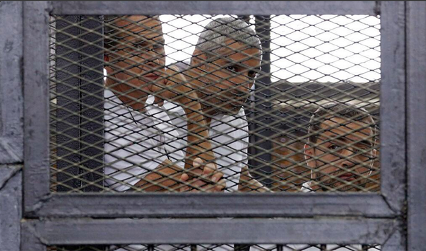 Three Al Jazeera journalists were among those sentenced to prison on terrorism charges.