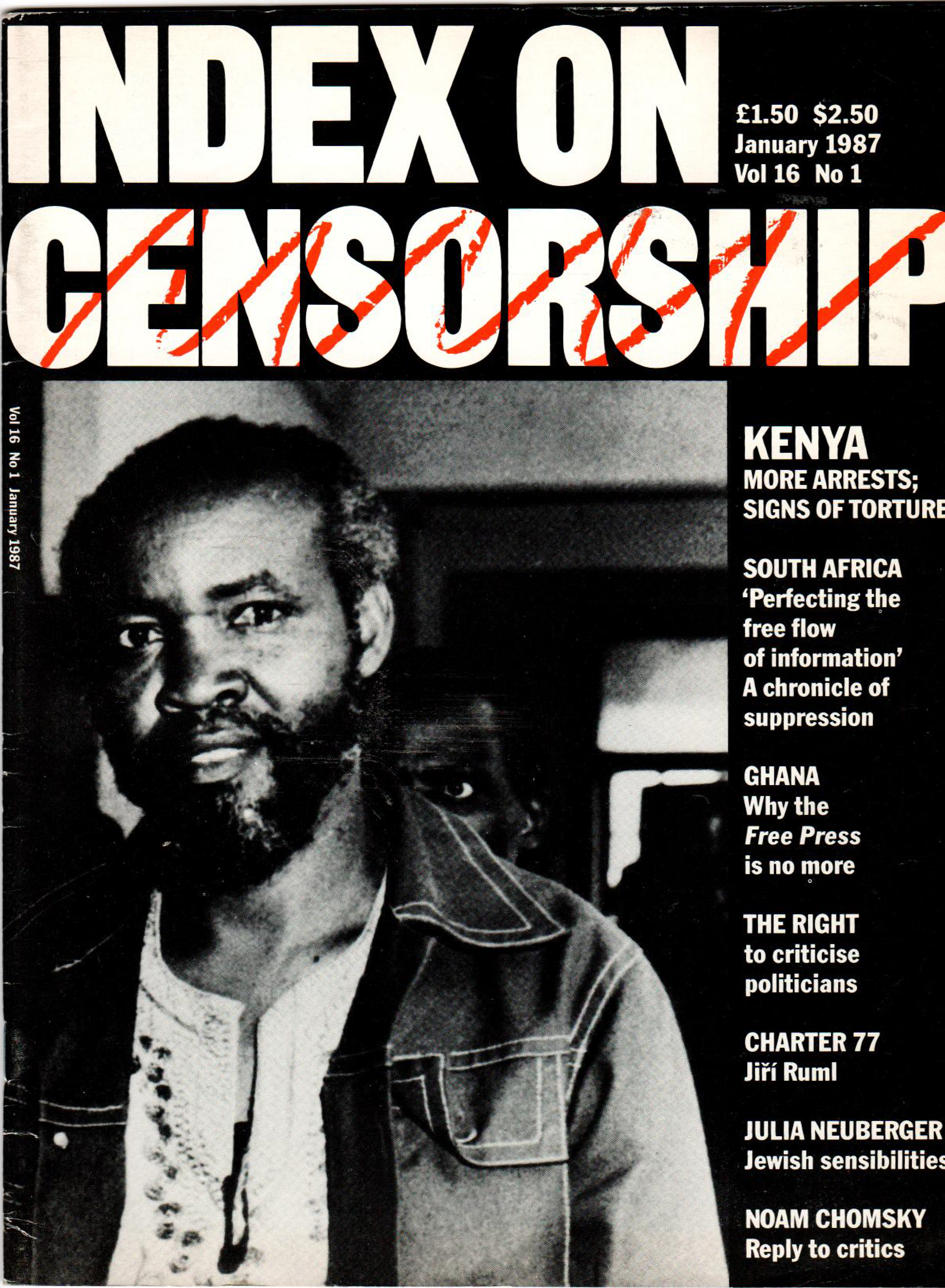 Kenya: more arrests and signs of torture – January 1987 Kenya: more arrests and signs of torture, the January 1987 issue of Index on Censorship magazine.