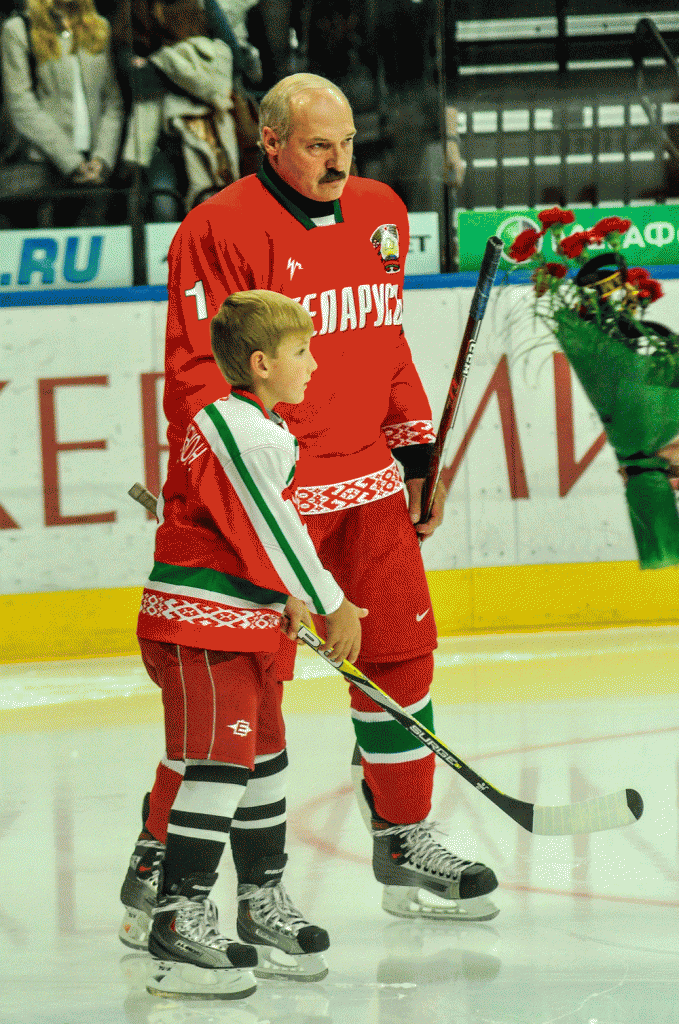 Alexander Lukashenko is often seen in public with his son, but Nikolay's mother or the President's own wife never make an appearance