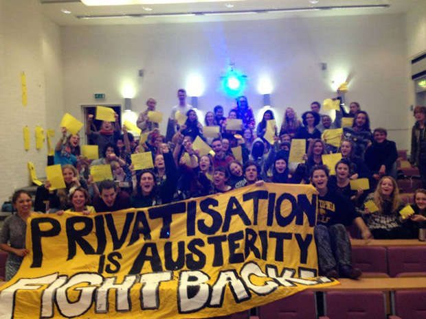 Sussex students during their university sit-in protest (Image: Occupy Sussex)
