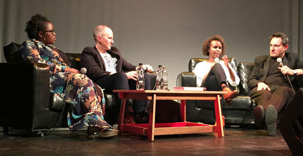 From left: Playwright Zodwa Nyoni, novelist Chris Cleave, author Nadifa Mohamed and Tim Finch, author and chair of Counerpoint Arts.