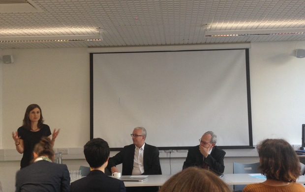 Frank La Rue (right) spoke at a (Photo: Max Goldblart for Index on Censorship)