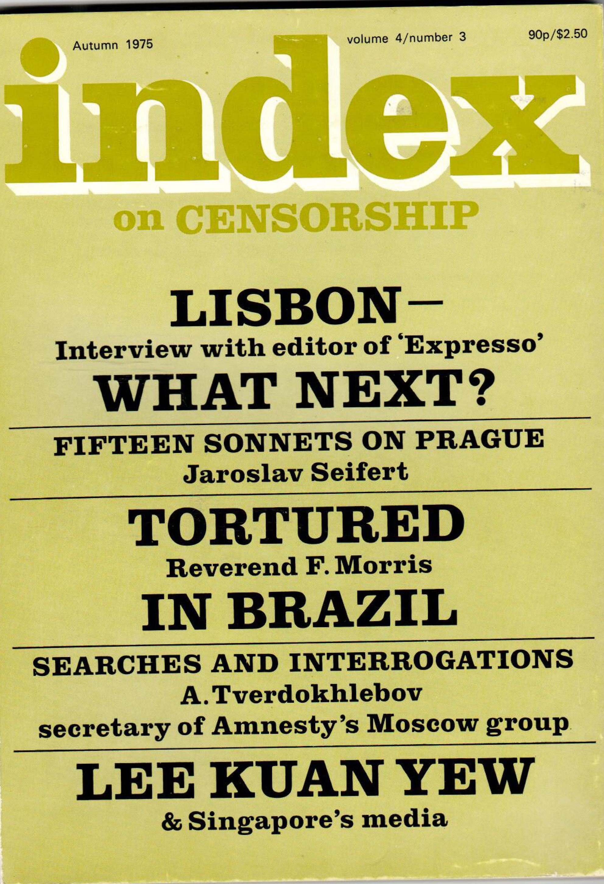 Lisbon - What next?, the Autumn 1975 issue of Index on Censorship magazine