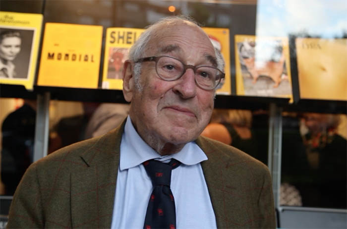 Louis Blom-Cooper at the launch of the 250th issue of Index on Censorship magazine at MagCulture, London, July 2016