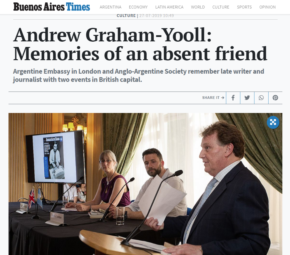 Andrew Graham-Yooll: Memories of an absent friend (Buenos Aires Times)