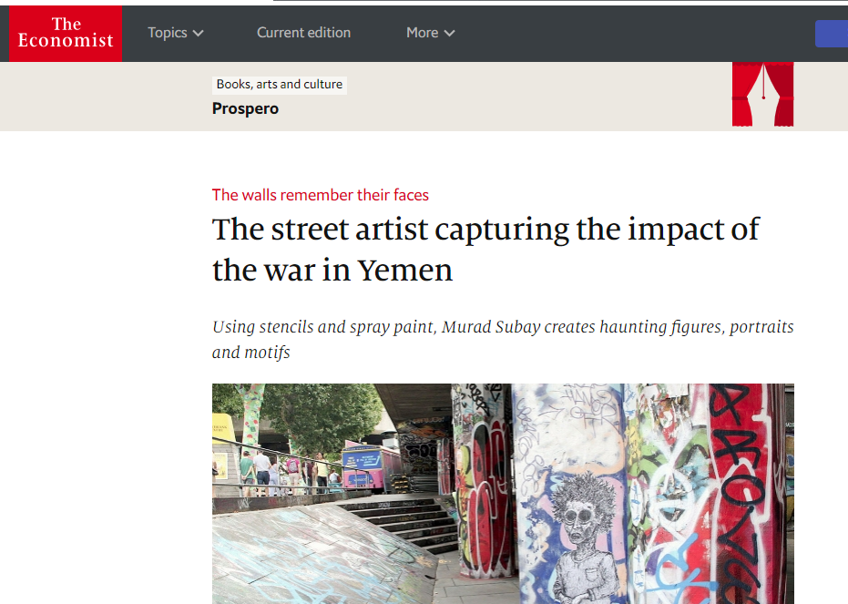 The street artist capturing the impact of the war in Yemen (Economist)