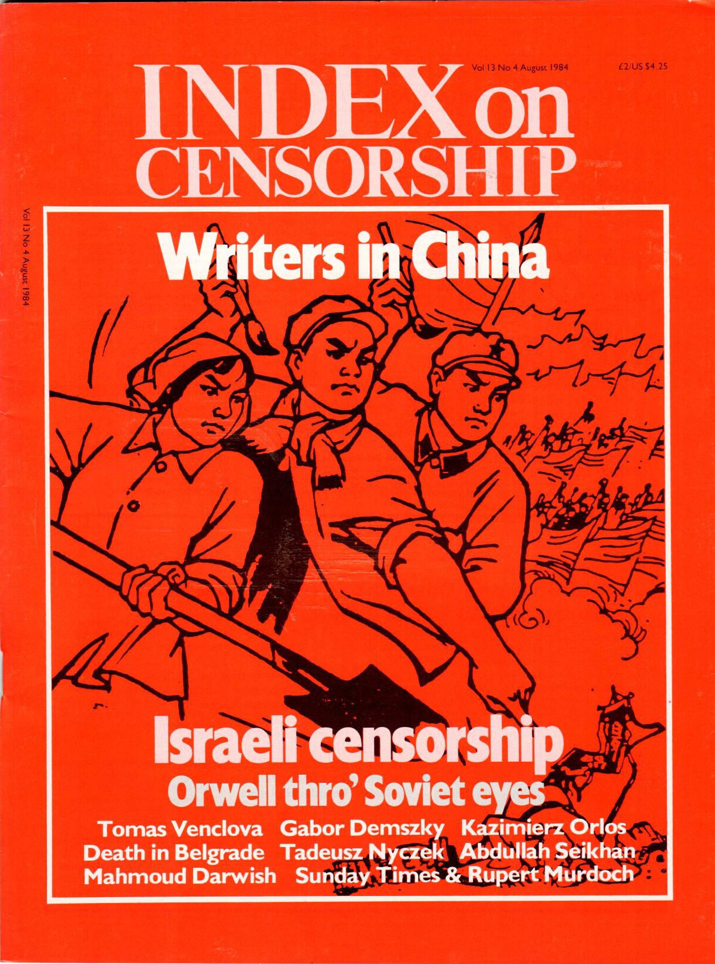 Writers in China, the August 1984 issue of Index on Censorship magazine.