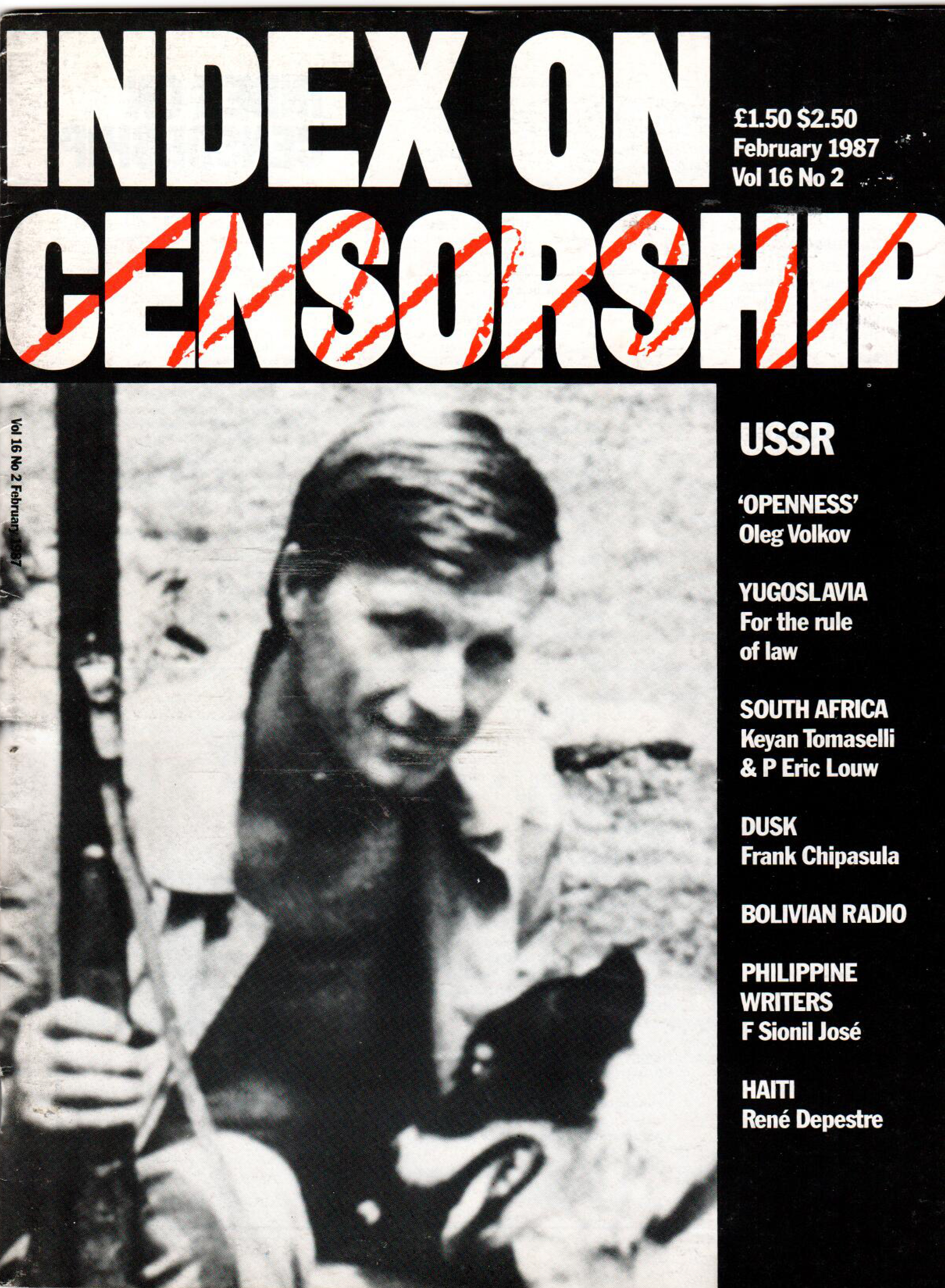 USSR: Gorbachev's new "openness" policies, the February 1987 issue of Index on Censorship magazine.