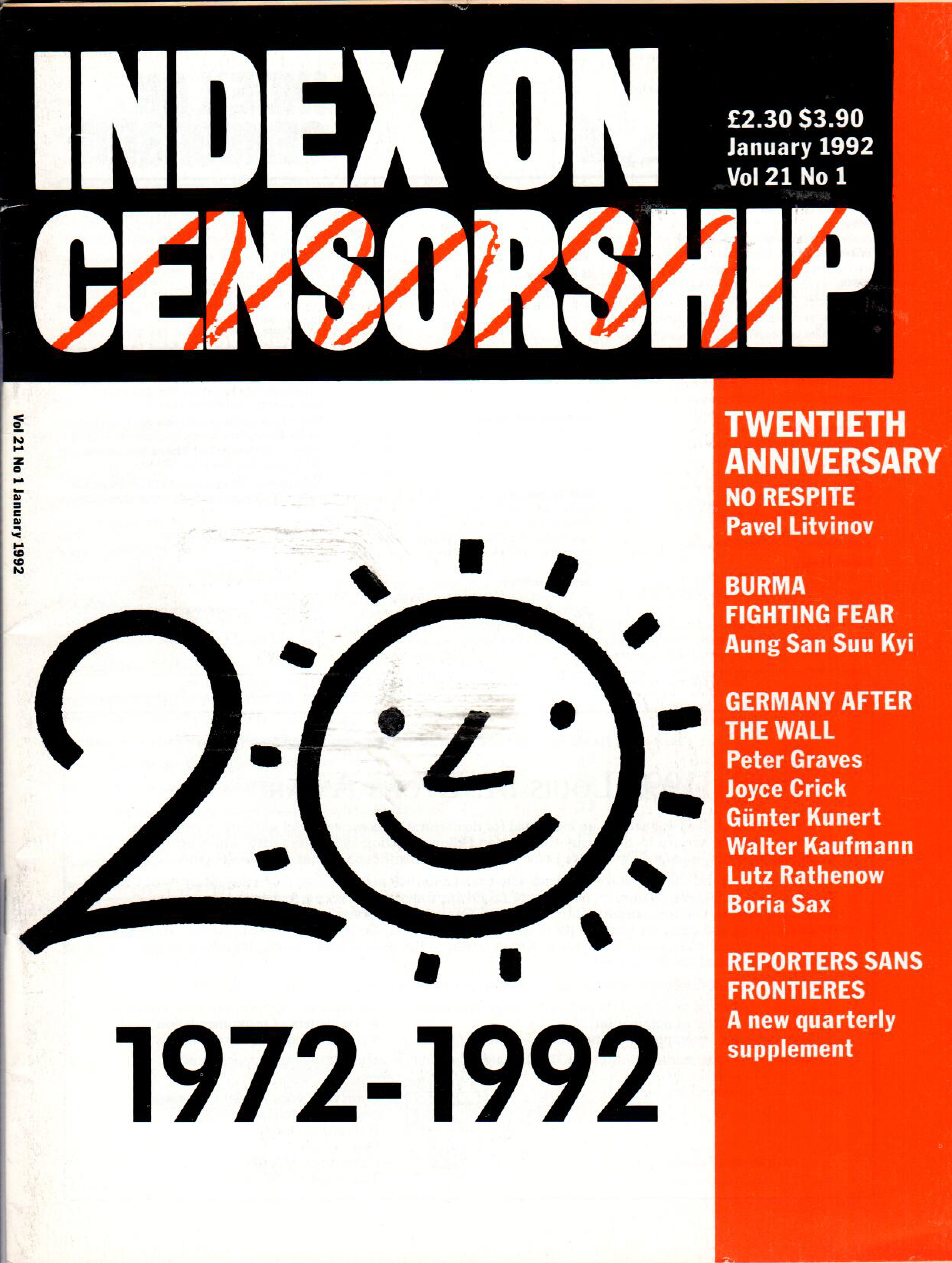 20th Anniversary: : Waiting for the new dictators, the January 1992 issue of the Index on Censorship magazine.