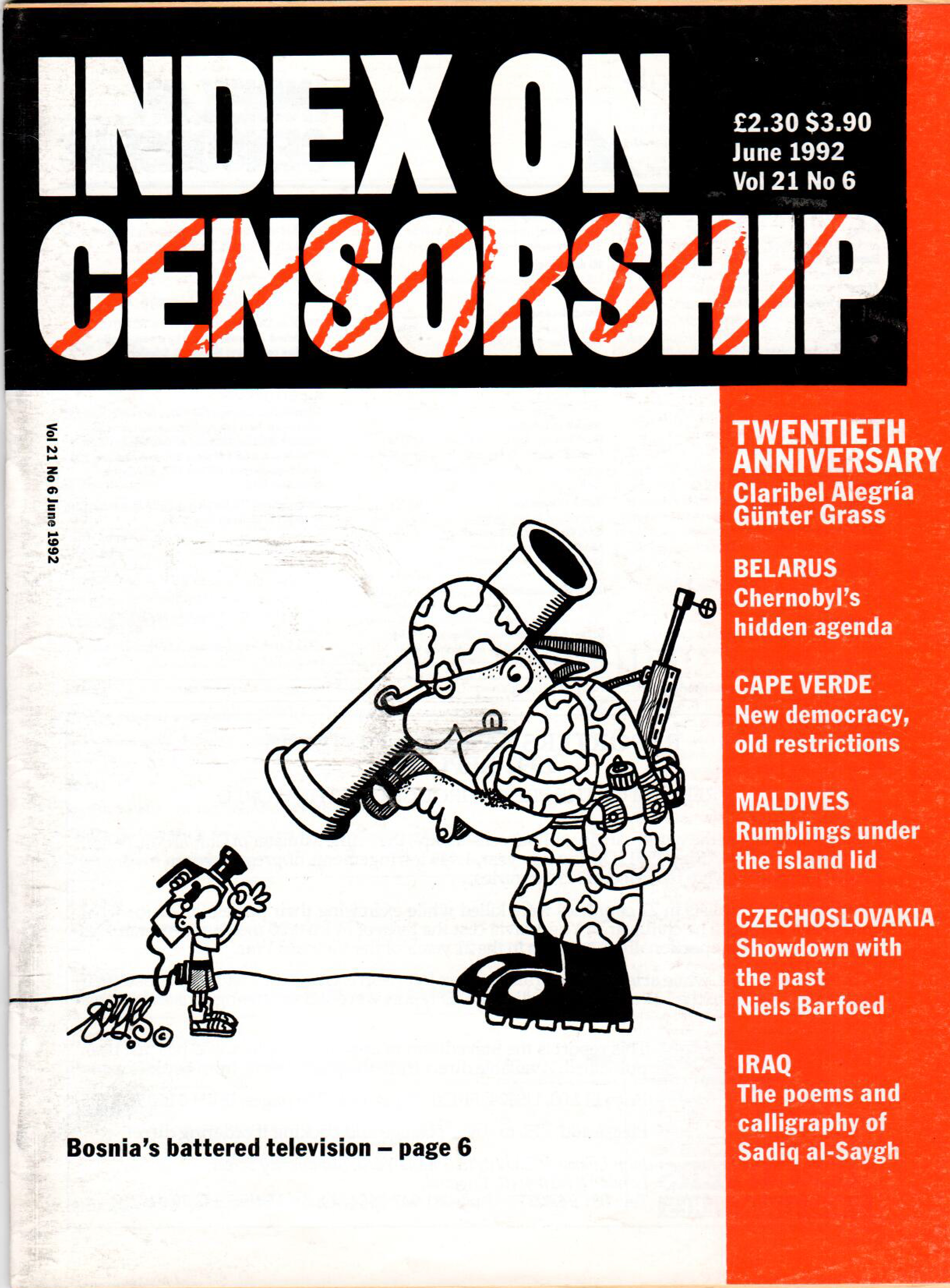 20th Anniversary: Reign of terror, the June 1992 issue of the Index on Censorship magazine.