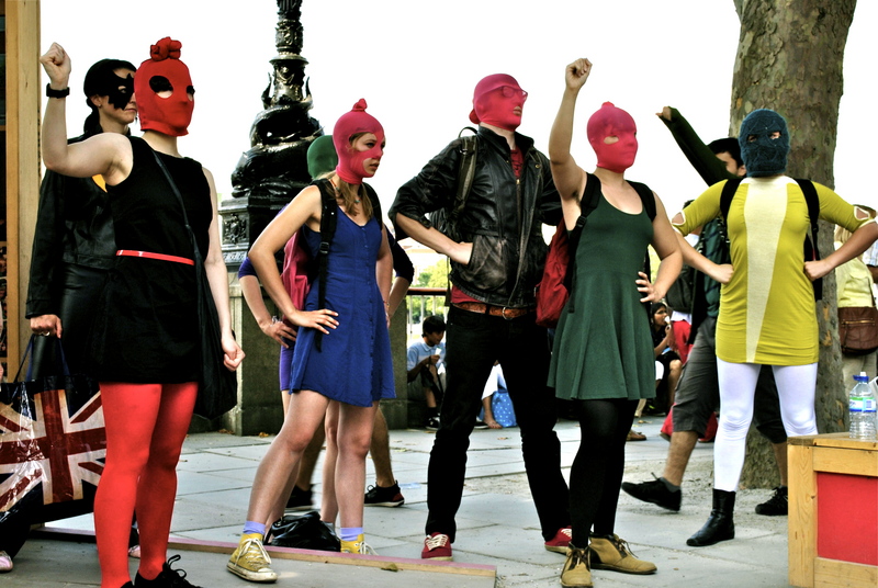 Flashmob in support of Pussy Riot in London's South Bank, August 2012. Sean Comiskey | Demotix