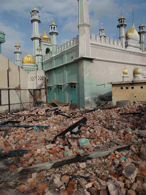 Twelve of the 13 mosques in Meiktila were damaged. (Photo: Tom Fawthrop for Index on Censorship)