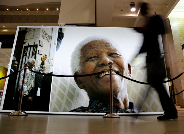 The City of Cape Town launched the Nelson Mandela Legacy Exhibition to honour his contribution to South Africa's democracy. The exhibiton is a collection of historic photographs and visuals capturing significant moments in Mandela's life. (Photo: Sumaya Hisham / Demotix)