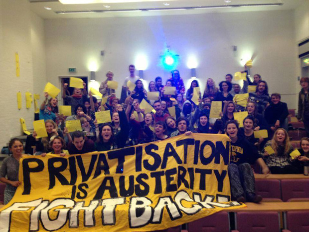 Sussex students during their university sit-in protest (Image: Occupy Sussex) 