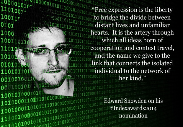 Index Freedom of Expression Awards: Digital activism nominee Edward Snowden