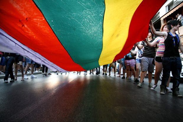 Thessaloniki Pride parade 2012 (Image: Konstantinos Tsakalidis/Demotix)