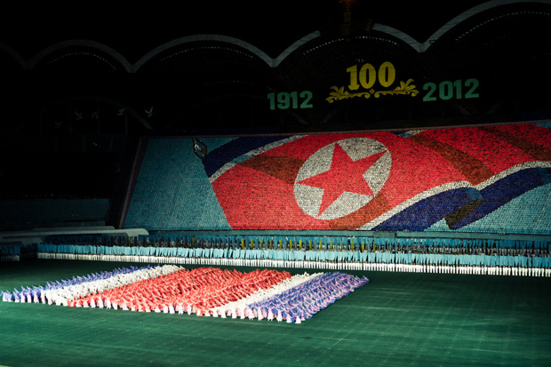 Gymnasts at Arirang festival in Pyongyang, North Korea (Image: Roman Kalyakin/Demotix)