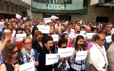 Egypt’s Al Jazeera verdict: London journalists stand together in silent protest
