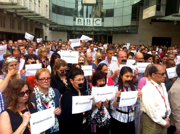 Egypt’s Al Jazeera verdict: London journalists stand together in silent protest
