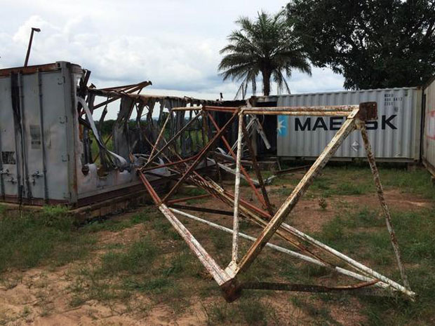 Bambari’s last functioning radio station was looted on 7th July. (Photo: Jonathan Pedneault / Internews)