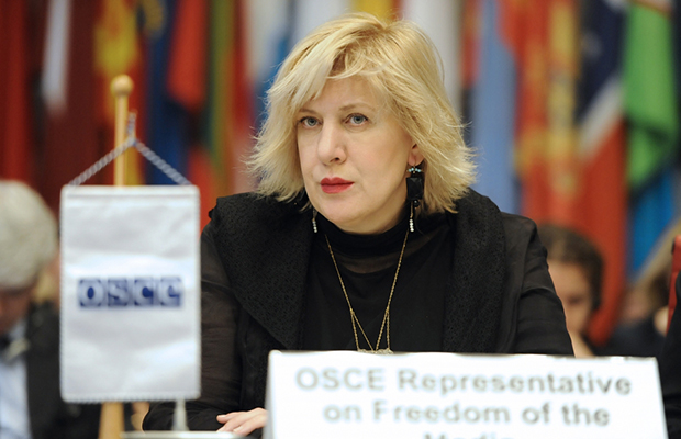 OSCE Representative on Freedom of the Media Dunja Mijatović, at the Permanent Council in Vienna, 16 January 2014. (Photo: OSCE)