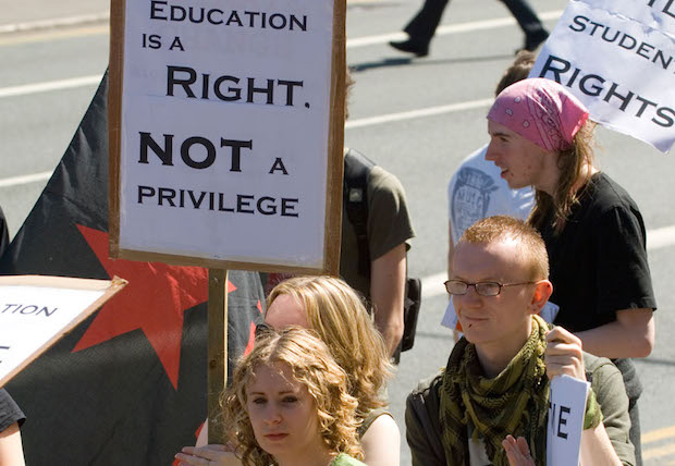 Students at a protest in Manchester. Credit: Alamy/ M Itani