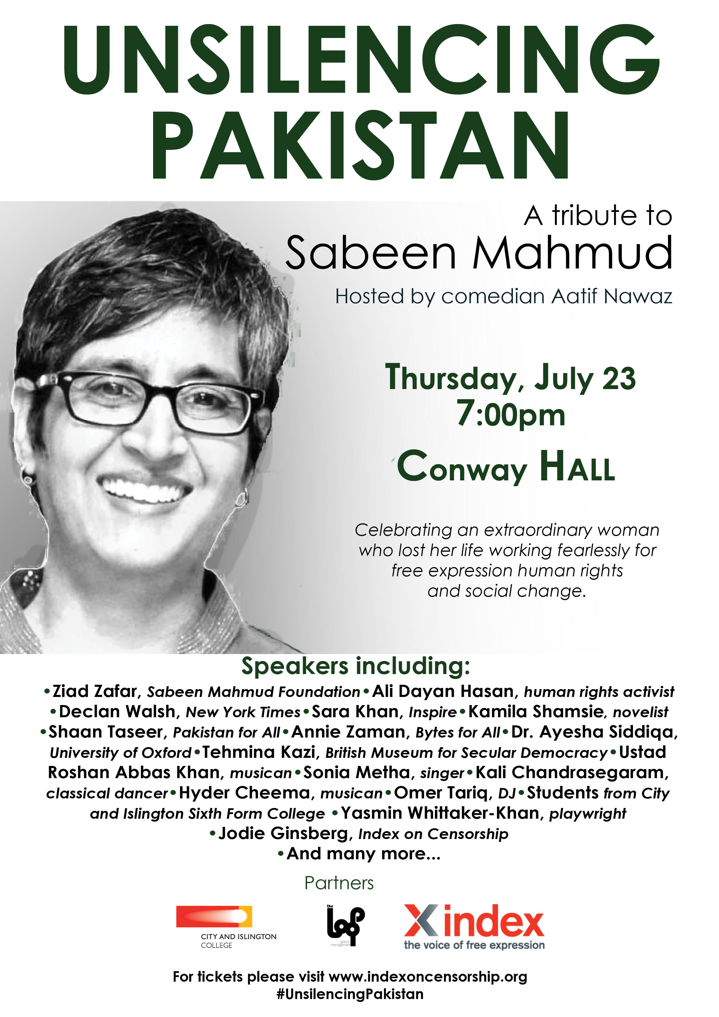 23 July: Unsilencing Pakistan — a tribute to Sabeen Mahmud