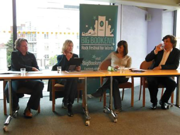 Chris Bond, Yvette Huddleston, Rachael Jolley and Anthony Clavane Photos: Fiona Gell/The Leeds Big Bookend Festival