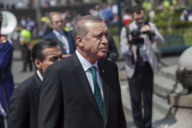 Turkey's president, Recep Tayyip Erdoğan, during a state visit to Ecuador in February 2016. (Photo: Cancillería del Ecuador via flickr