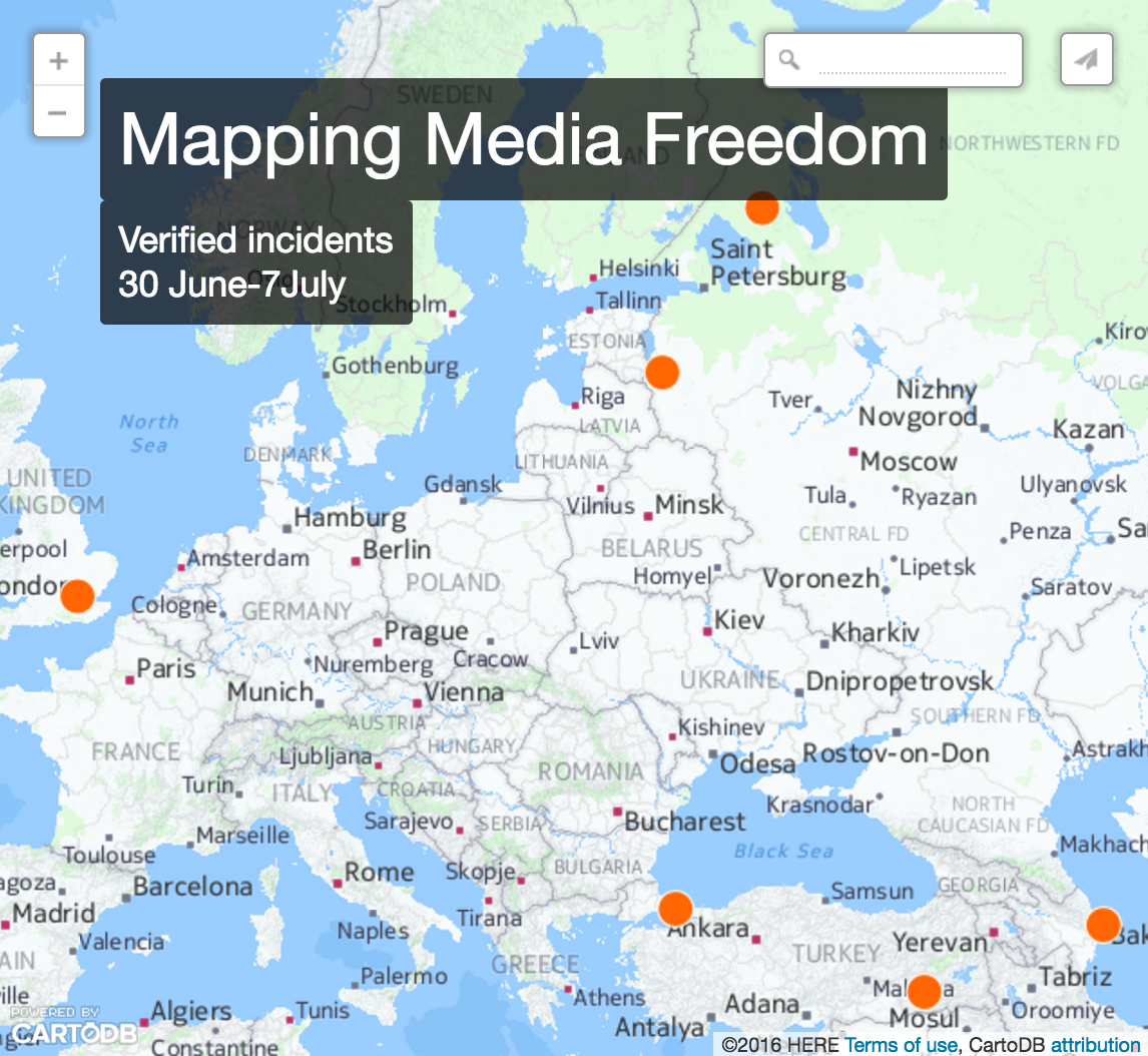 Mapping Media Freedom: In review 30 June-7 July