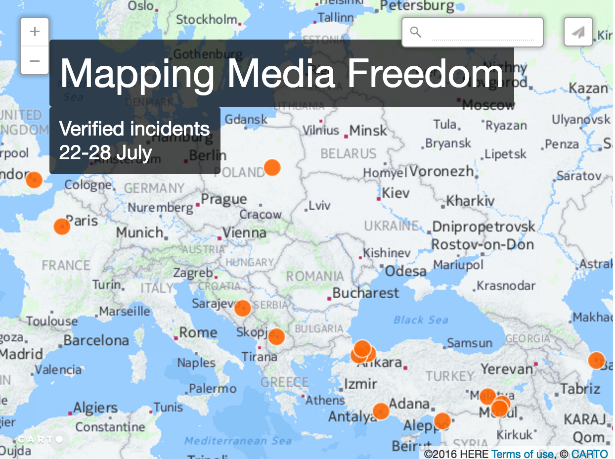 Mapping Media Freedom: In review 22-28 July