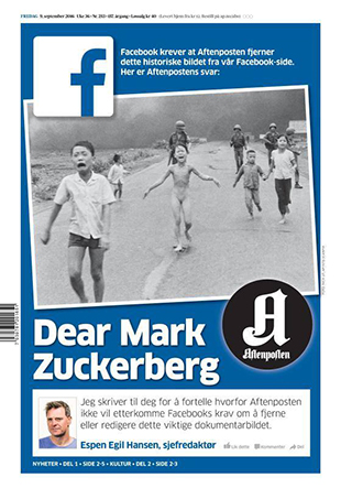 Facebook undermines media freedom by removing Vietnam War photo