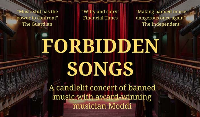 Forbidden Songs: a candlelit performance of censored music with Moddi