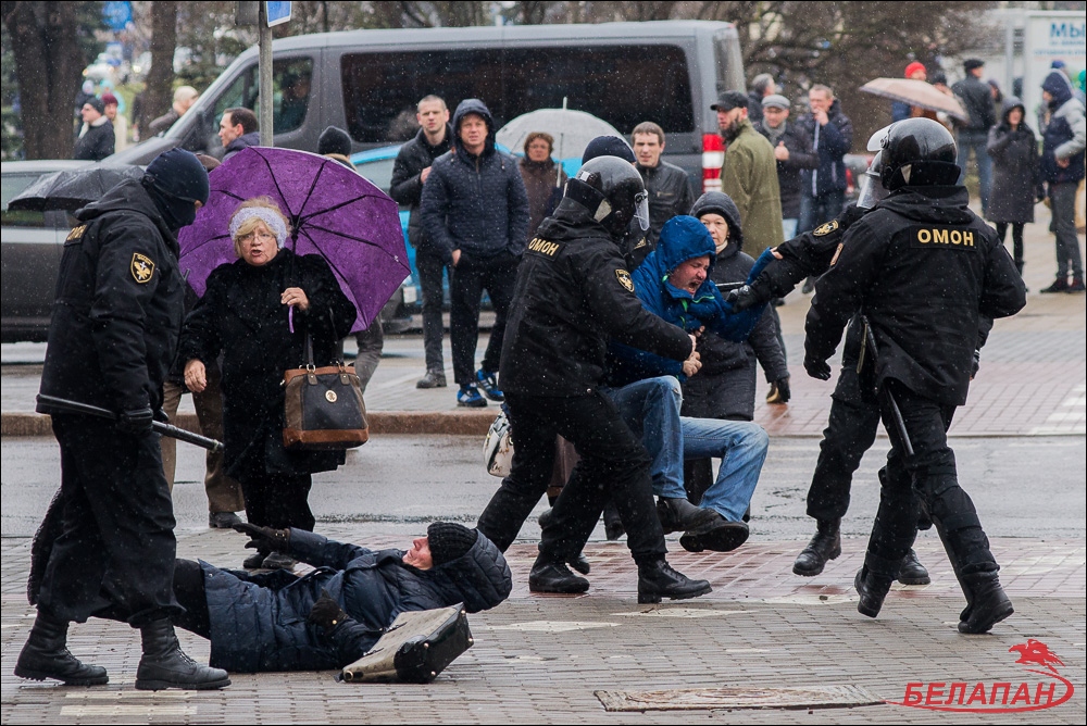 Protesters were blocked by police as they attempted to reach the protest on Saturday 25 March 2017.