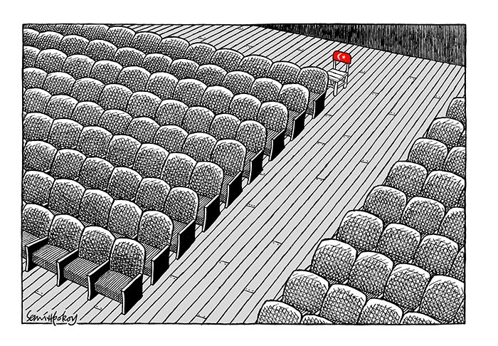 Semih Poroy's cartoon Turkey's place in the world