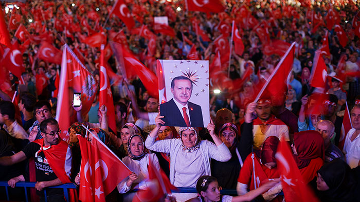 A post-coup demonstration in support of Erdogan