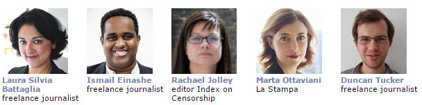 Panelists for the World of Censorship panel at the International Journalism Festival 5-9 April 2017