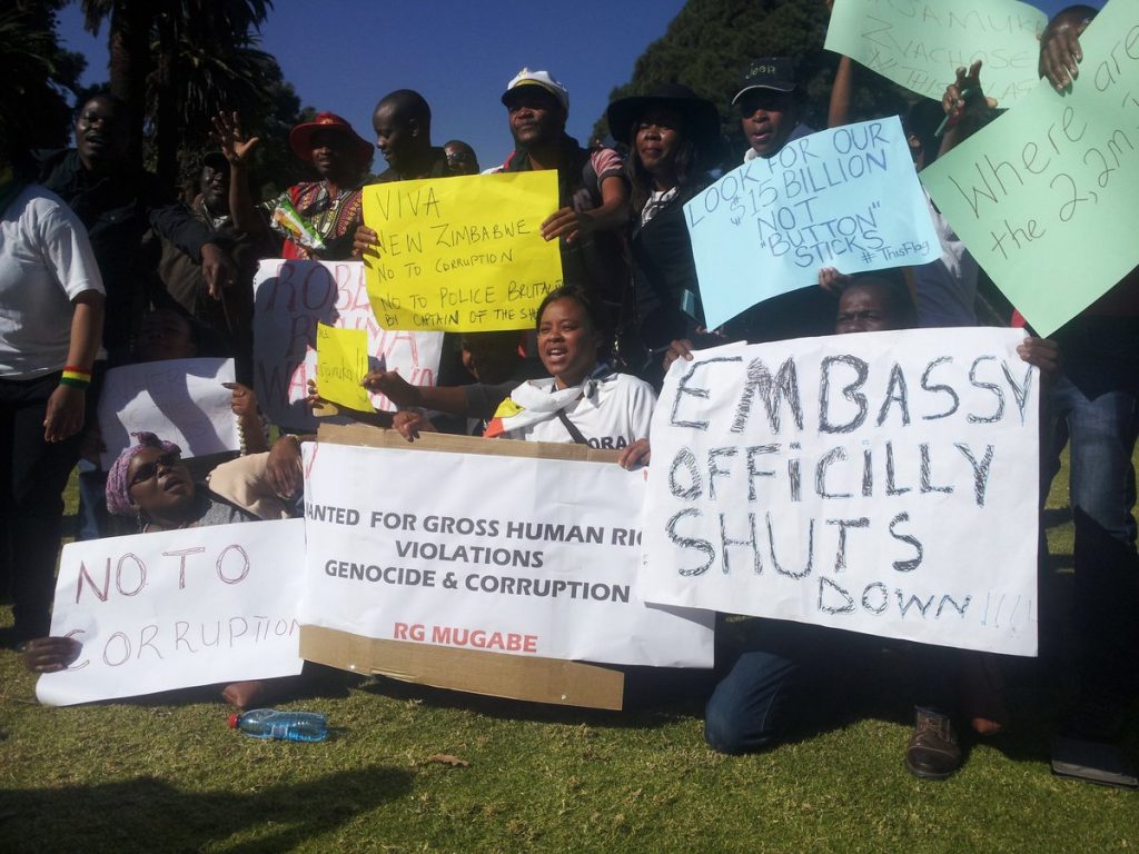 Zimbabwean women protesting
