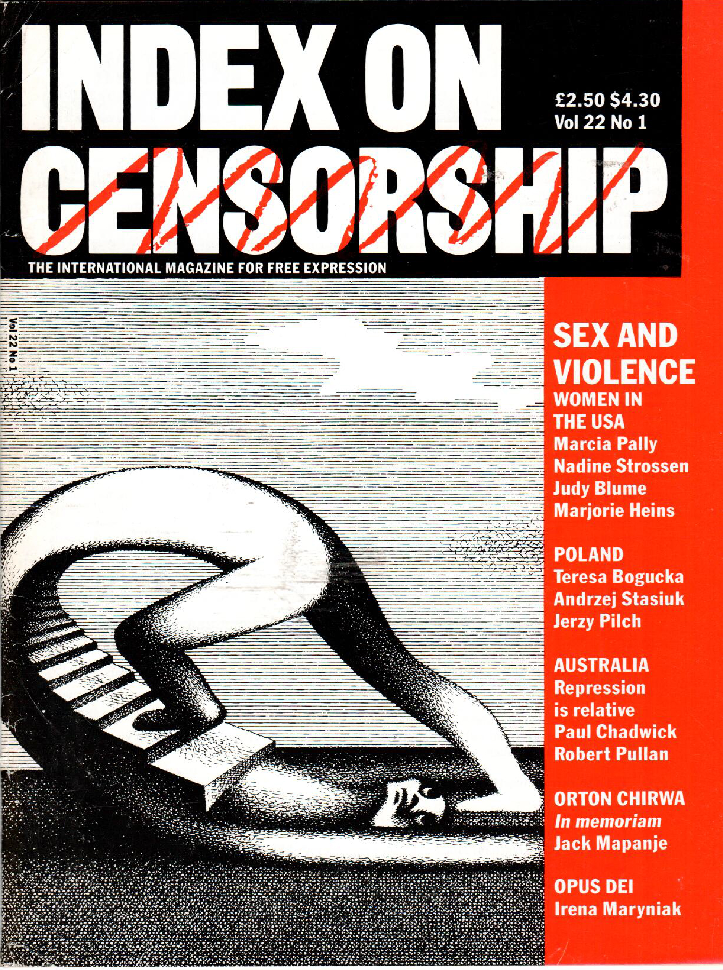 Sex and violence, the January 1993 issue of Index on Censorship magazine.