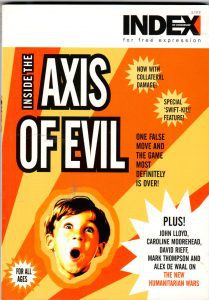 Inside the axis of evil, the spring 2003 issue of Index on Censorship magazine.