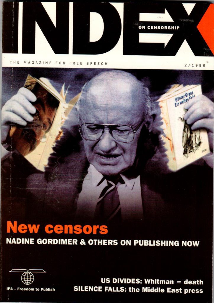 New censors, the March 1996 issue of Index on Censorship magazine.