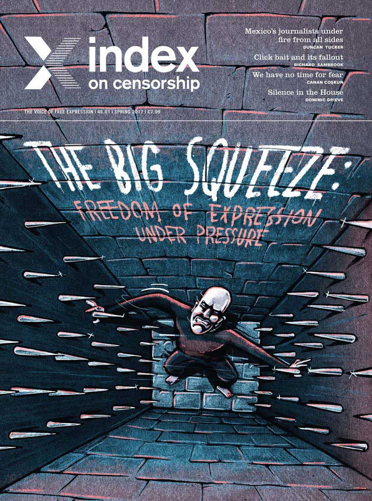 The spring 2017 issue of Index on Censorship magazine, The big squeeze, examines the pressures on freedom of expression.