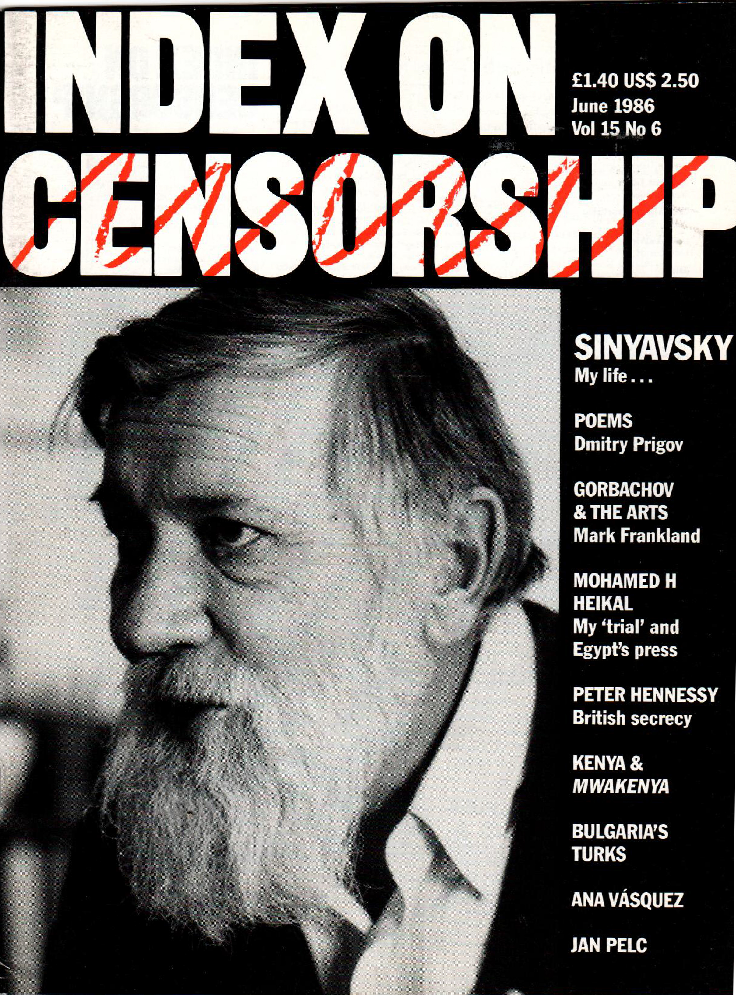 Andrei Sinyavsky: My life, the June 1986 issue of Index on Censorship magazine.