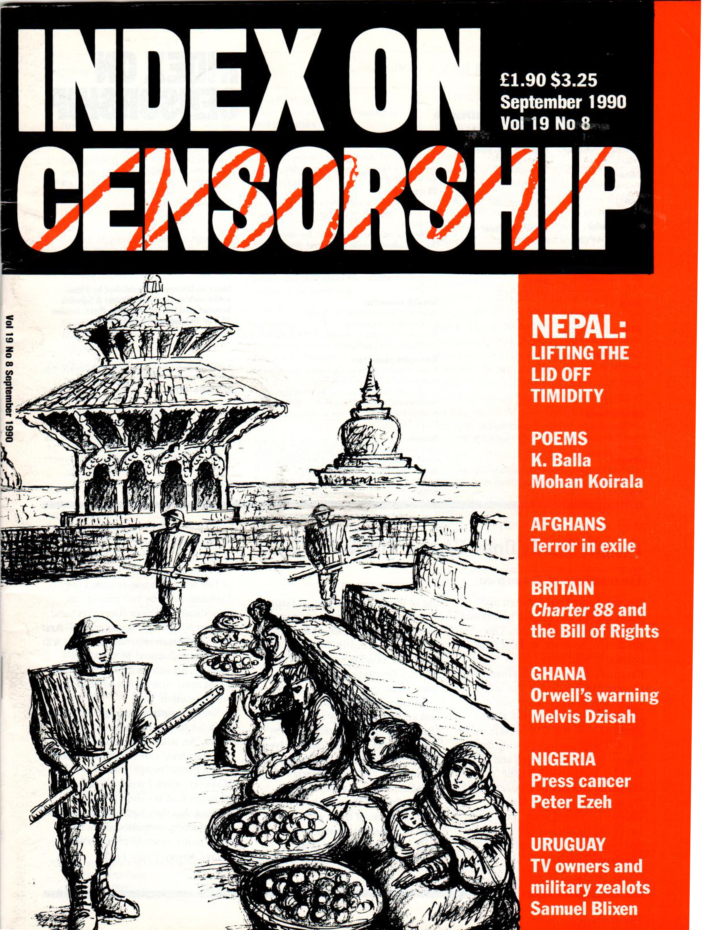 Nepal: lifting the lid off timidity, the September 1990 issue of Index on Censorship magazine.