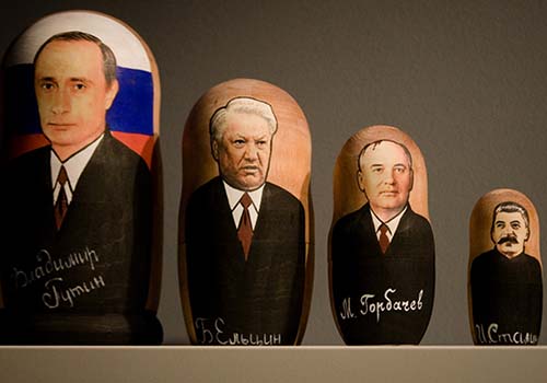 Russian Revolution - Vladimir Putin, Boris Yeltsin, Mikhail Gorbachev, Joseph Stalin and Vladimir Lenin