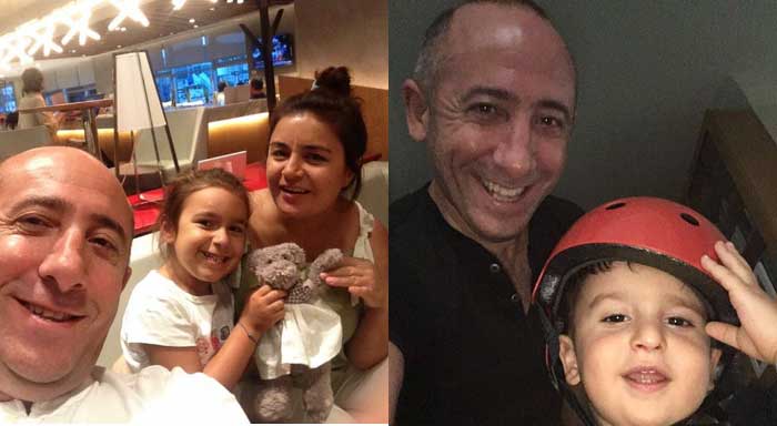 Journalist Murat Aksoy has been detained since his first arrest on 3 September 2016. Above, Aksoy with his wife Şehriban, daughter Zehra Duru and son Ali Emre.